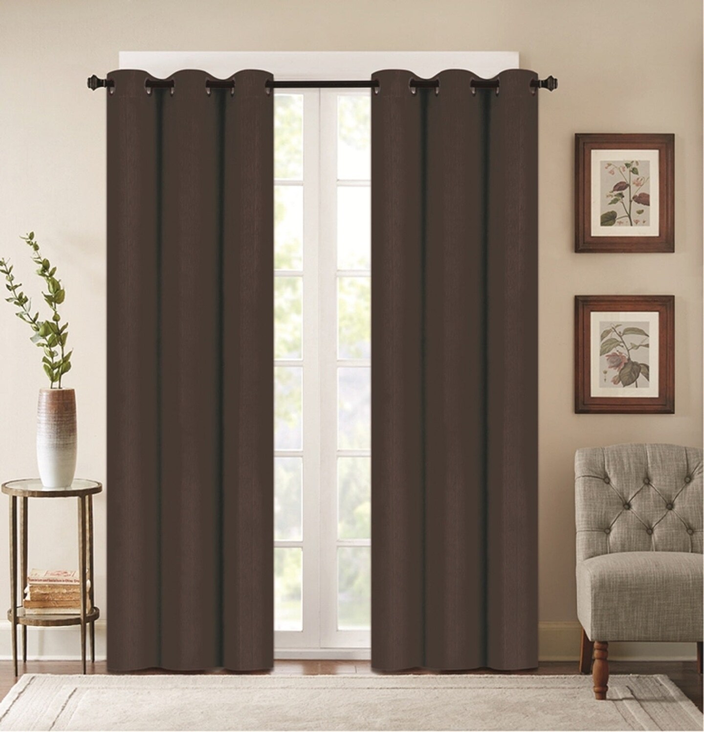 Denver Embossed Faux Silk Blackout Curtain Panel Pair