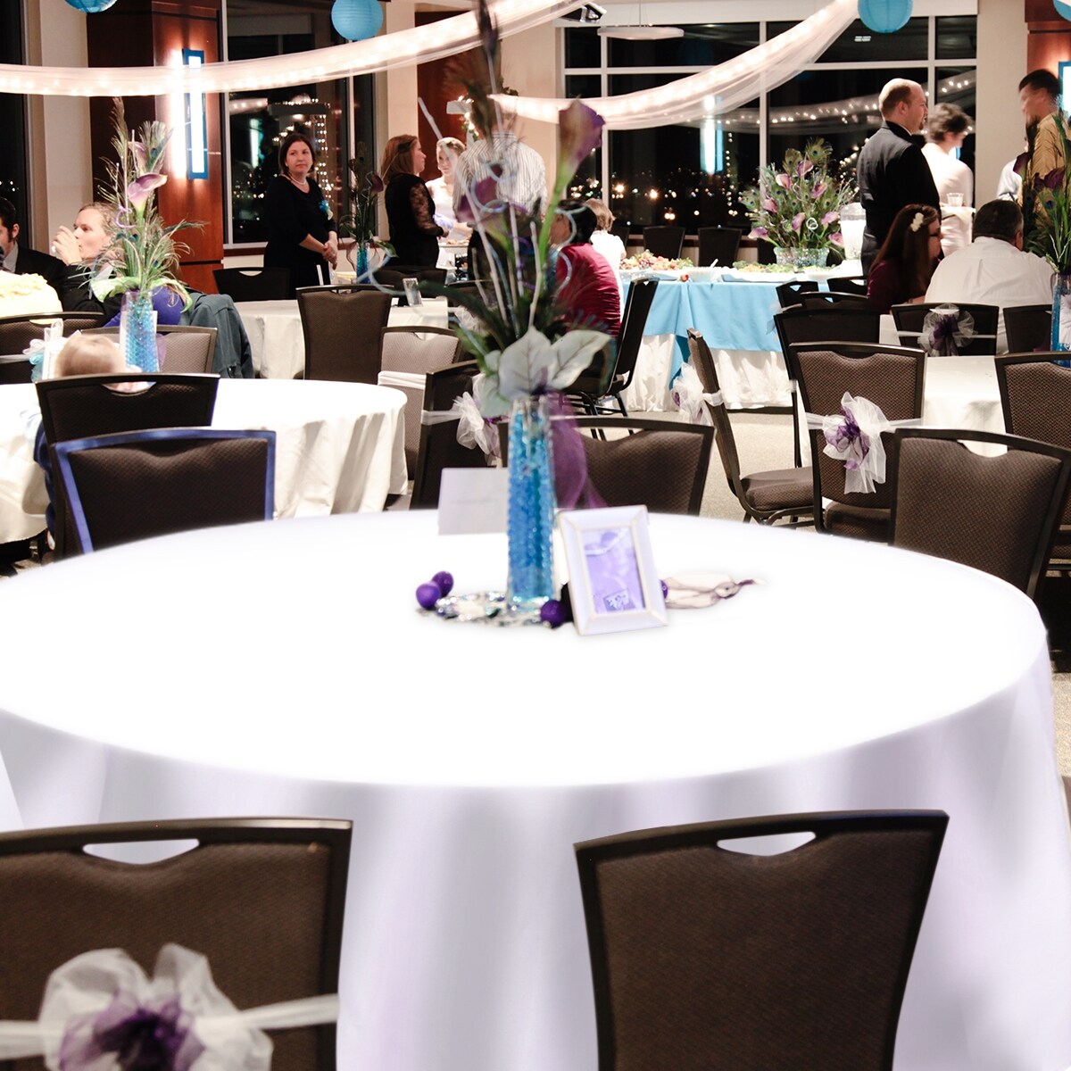 10 Pieces 120 Inch Home Restaurant Polyester Round Tablecloth