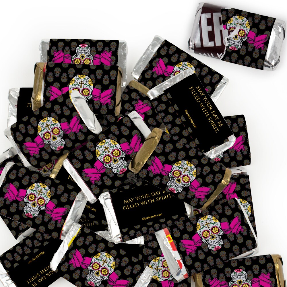 Day of the Dead Candy Party Favors Hershey&#x27;s Miniatures Chocolate - Sugar Skulls