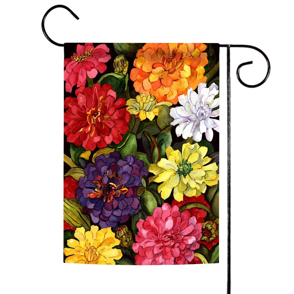 Zippy Zinnias Decorative Spring Flag