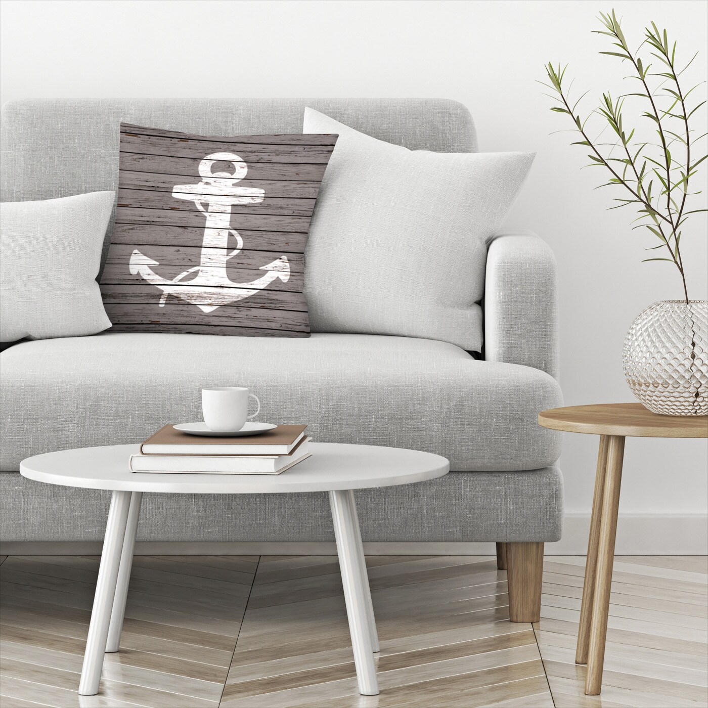 Wood Quad Anchor by Samantha Ranlet Americanflat Decorative Pillow