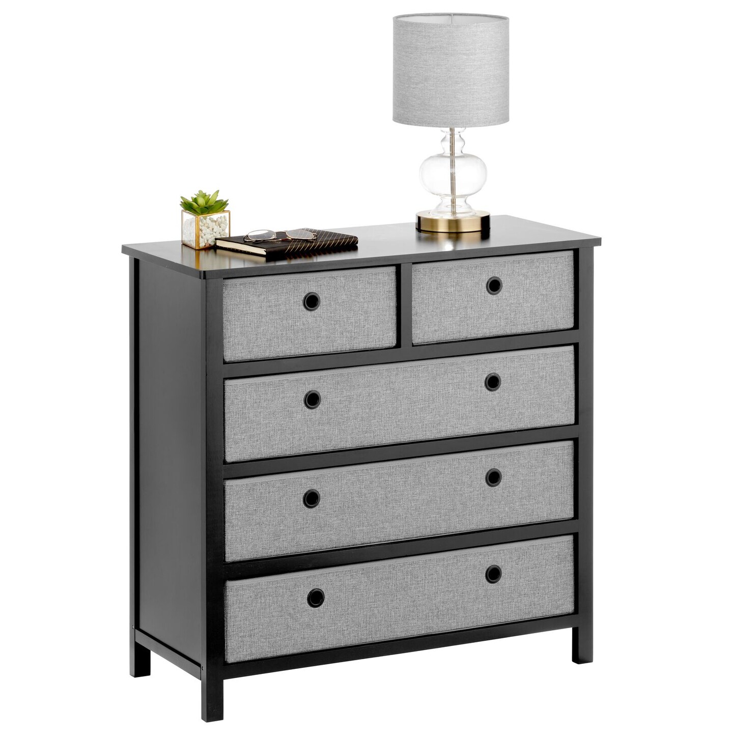 mDesign Drawer Fabric Dresser Storage Organization Chest Unit