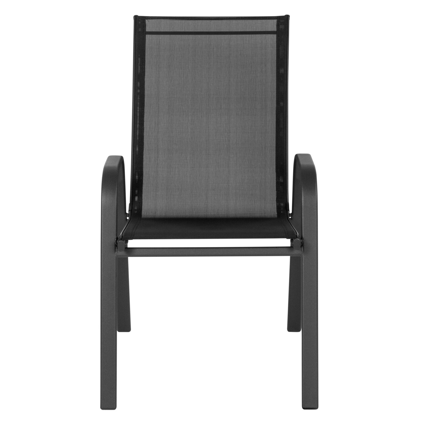 Merrick Lane Set of 4 Manado Series Metal Stacking Patio Chairs with Flex Comfort Material