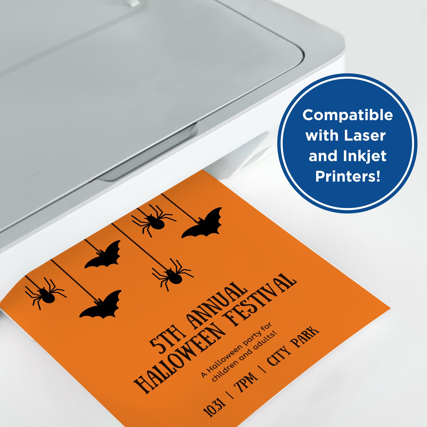 Printworks Halloween Cardstock, Includes Black, Purple, Green, Orange and White Cardstock, 8 ½” x 11”, 200 Sheets (00596)