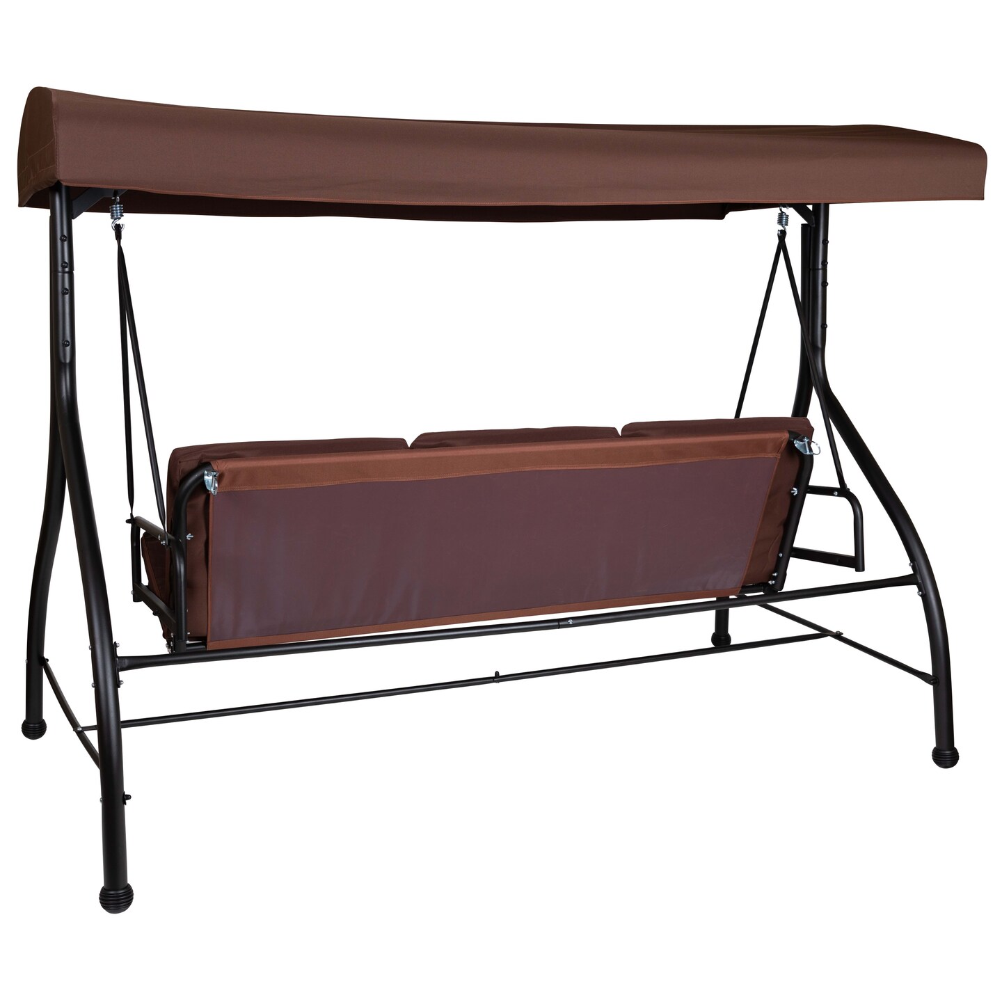 Emma and Oliver 3-Seat Outdoor Steel Converting Patio Swing and Bed Canopy Hammock