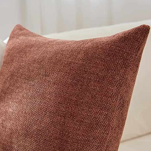 Anickal Pillow Covers 18x18 Inch Set of 2 Neutral Decorative Throw