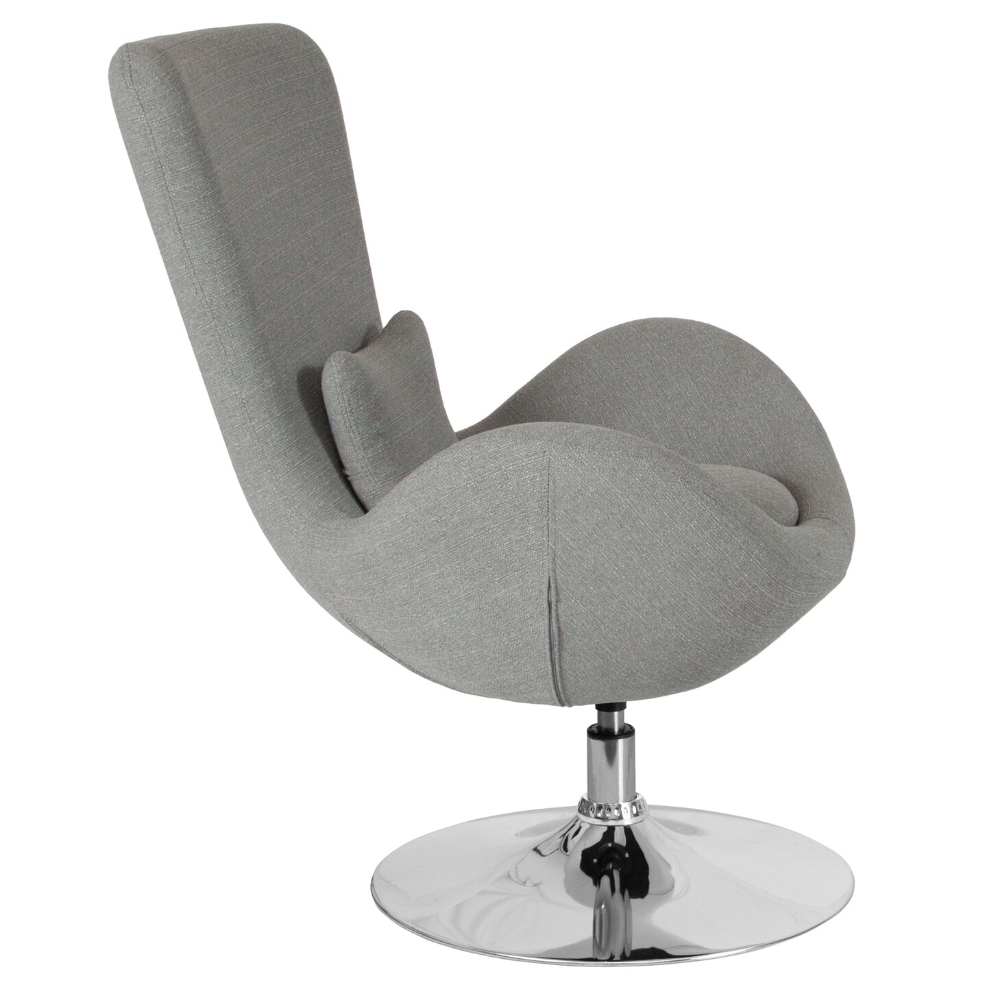 Merrick Lane Soro High-Back Egg Style Lounge Chair With 360° Swivel Metal Base