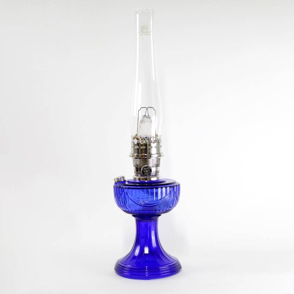 Aladdin Lincoln Drape Oil Lamp - Traditional Classic Indoor Oil or Kerosene Fuel Lamp, Bright White Light, Glass with Nickel Trim
