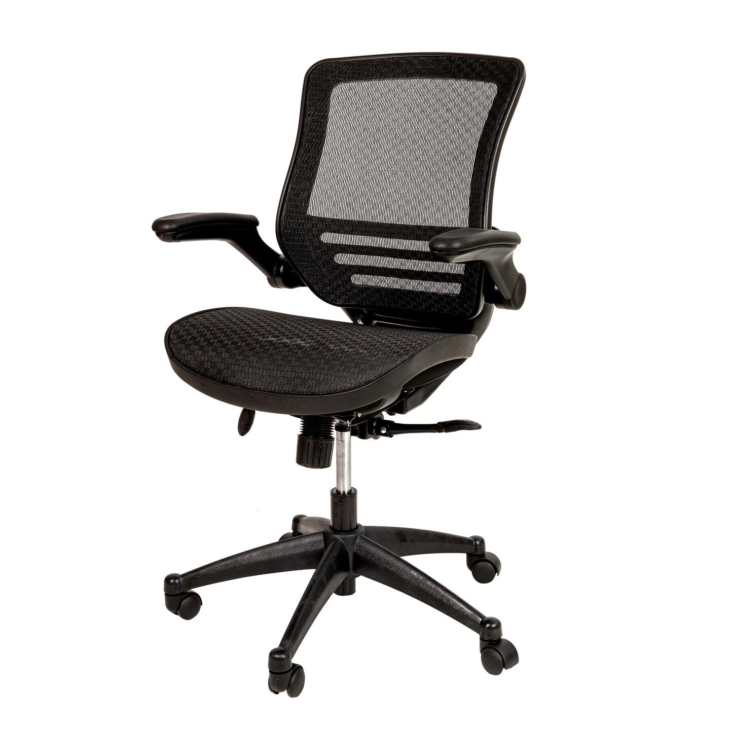 Emma and Oliver Mid-Back Transparent Mesh Executive Swivel Office Chair with Flip-Up Arms