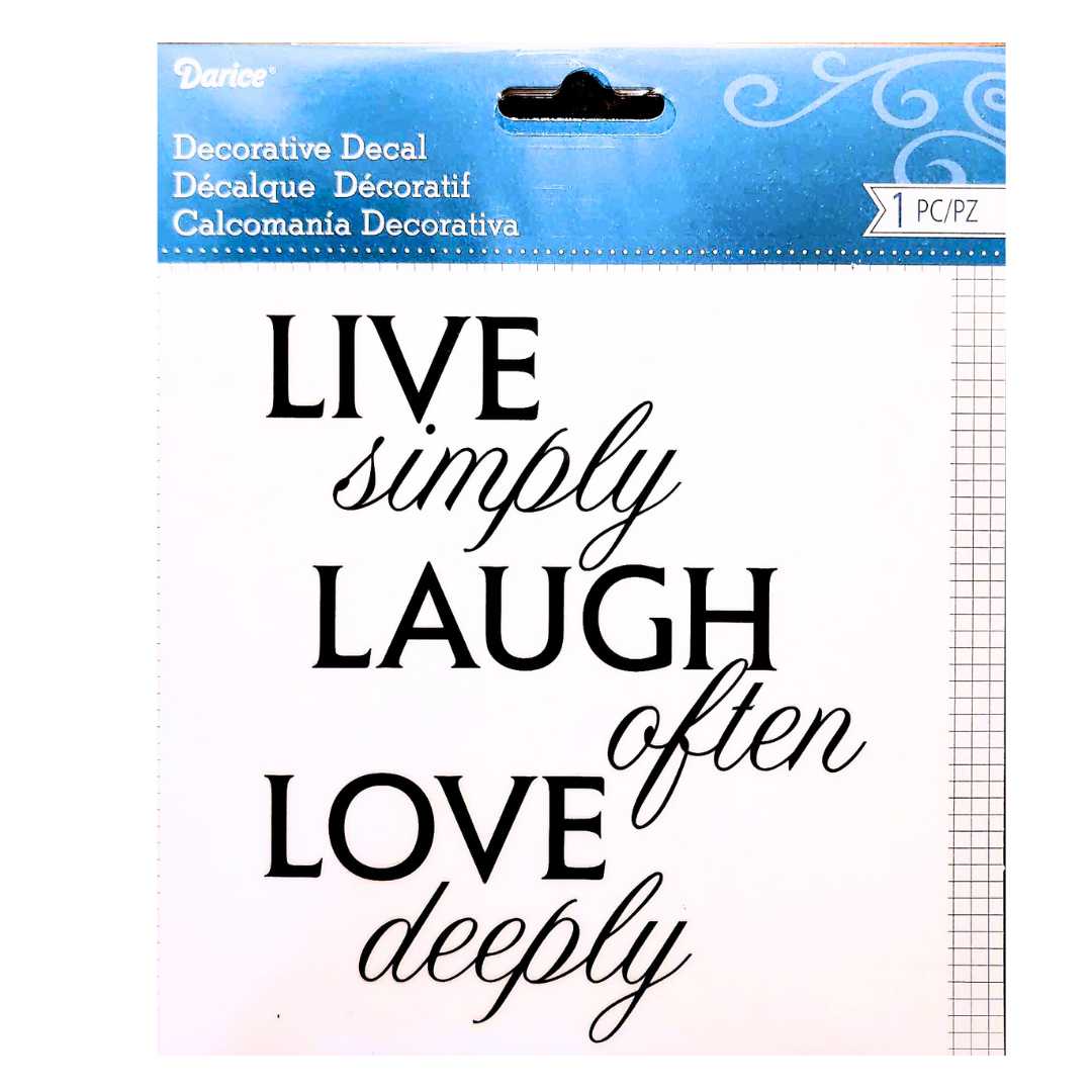 Rub on Transfer - Darice Word Decal   Live Simply, Laugh Often, Love deeply