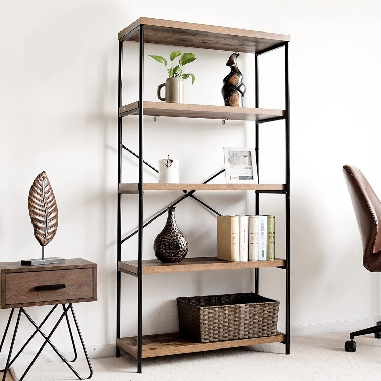 Multipurpose Open Bookcase Industrial Rack Wide Standing Storage Shelf