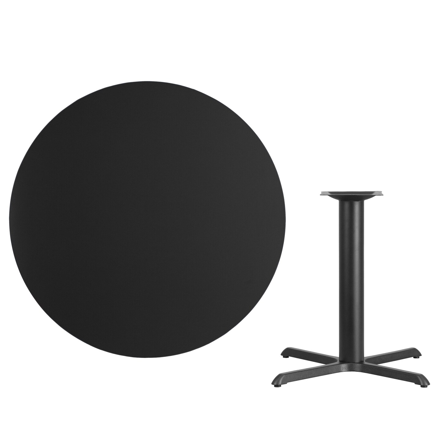 Emma and Oliver 42" Round Laminate Table Top with 33"x33" Table Height Base