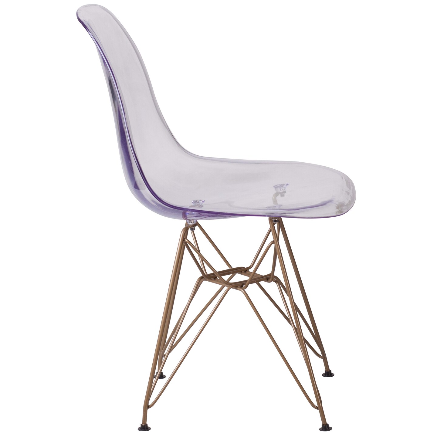 Emma and Oliver Ghost Chair with Gold Metal Base
