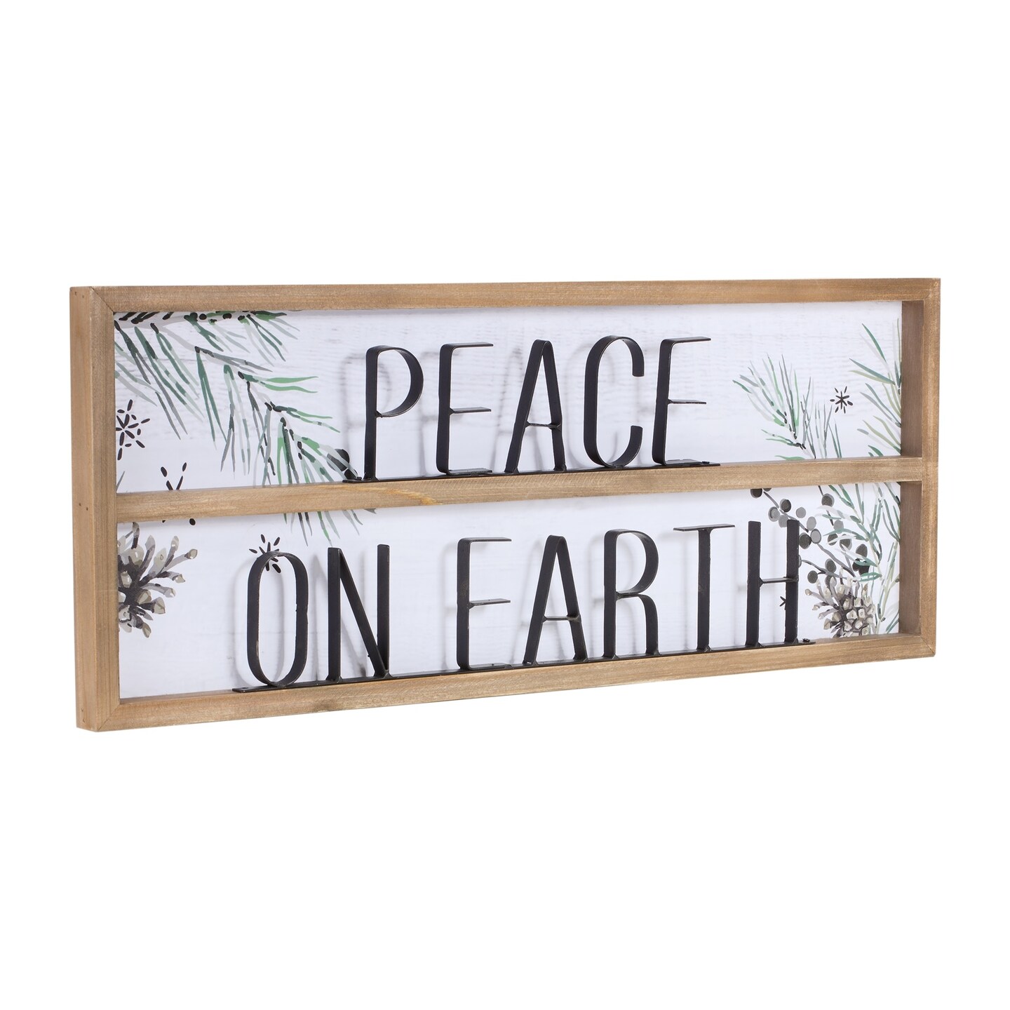 Melrose Set of 2 &#x22;Peace on Earth&#x22; Christmas Wall Signs 23.5&#x22;