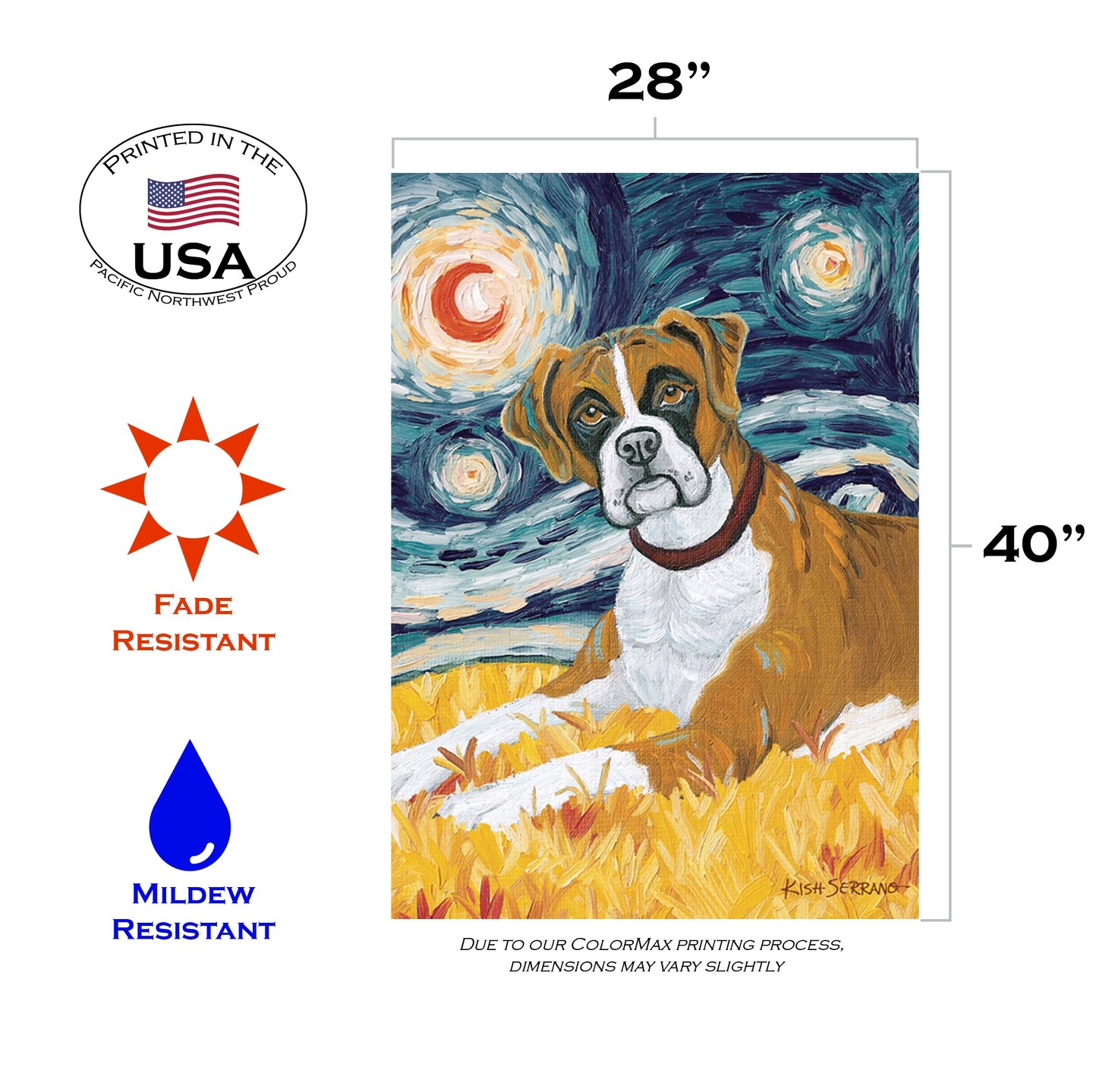 Van Growl-Boxer Decorative Dog Flag