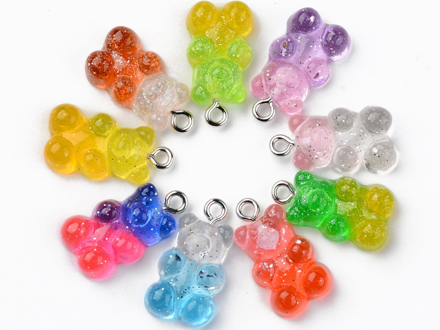 *10* 21x11x7mm Mixed Resin Gummy Bear Charms | Michaels