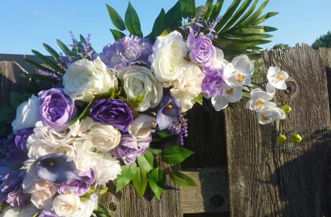 Wedding Arch Flowers, Lavender, Purple and white Wedding swag