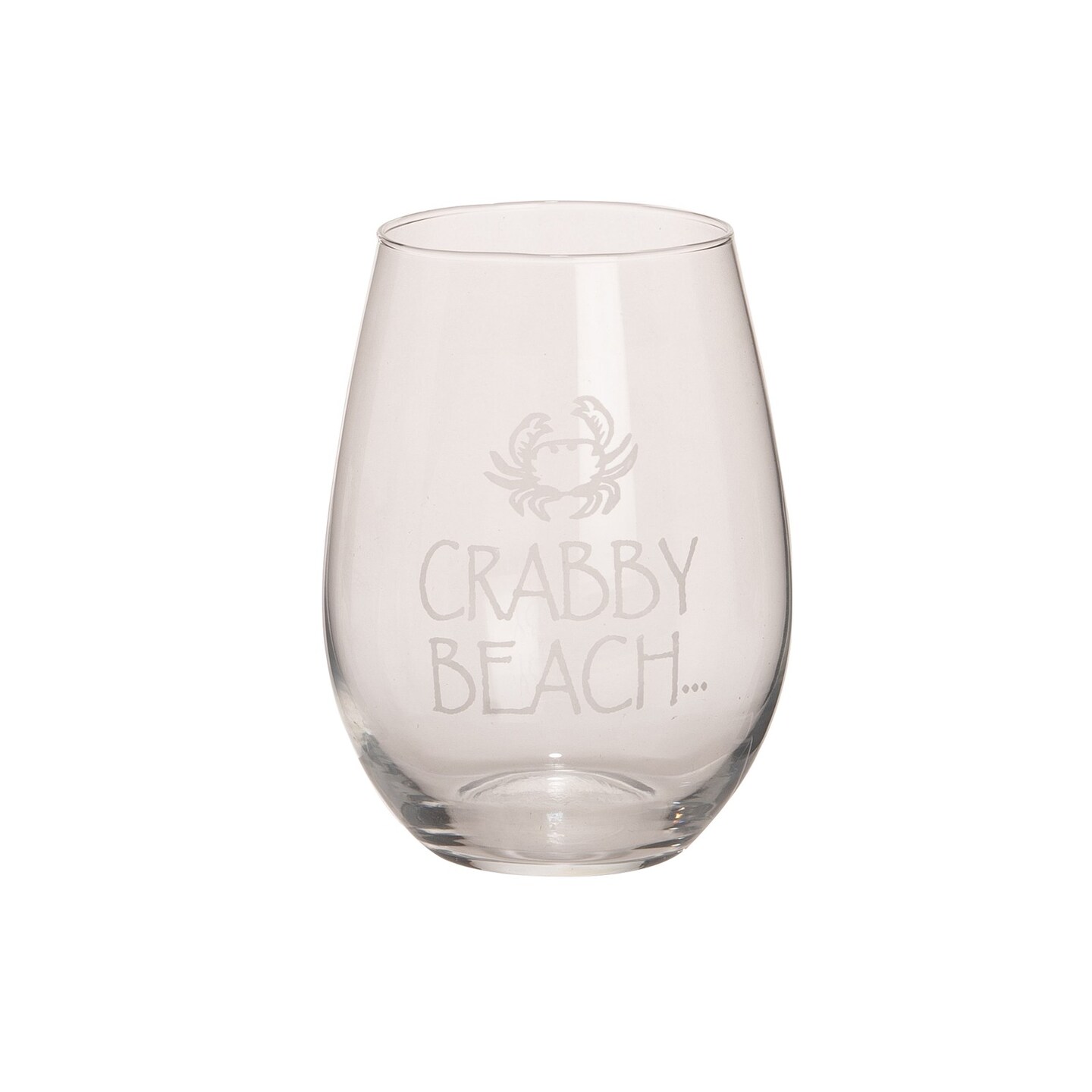 Glass Crabby Beach Stemless Glass