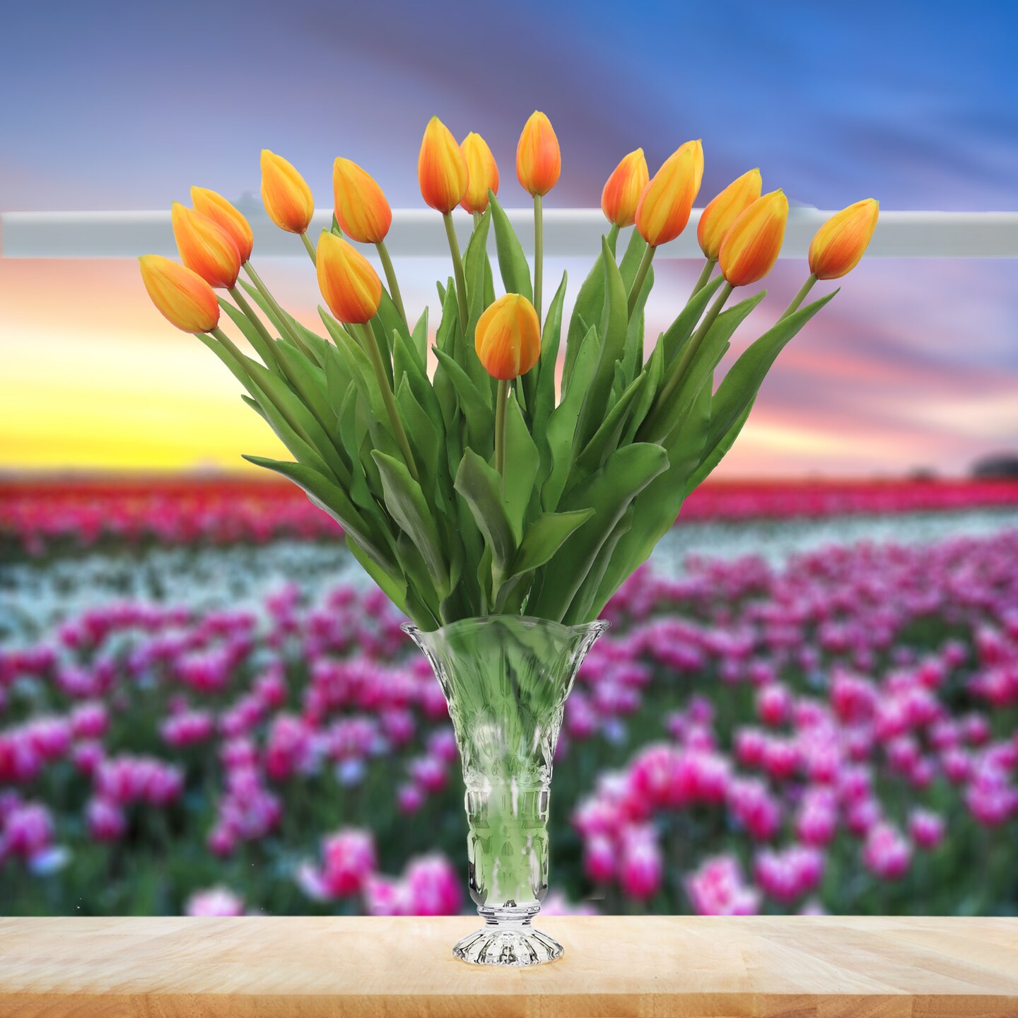 24-Pack: Real Touch Orange Tulip Bud Stem, Floral Home by Artificial Flowers
