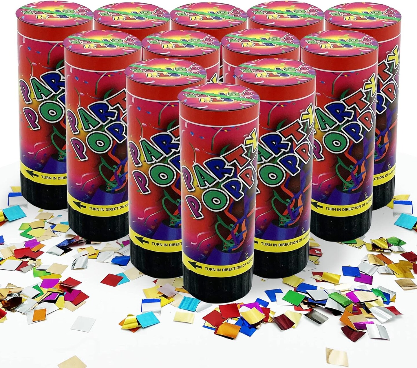 12 PCS Confetti Poppers Cannons for Wedding Birthday Graduation Baby Shower Anniversary Christmas New Year&#x27;s Kids Fun Party Supplies Decorations and Favors