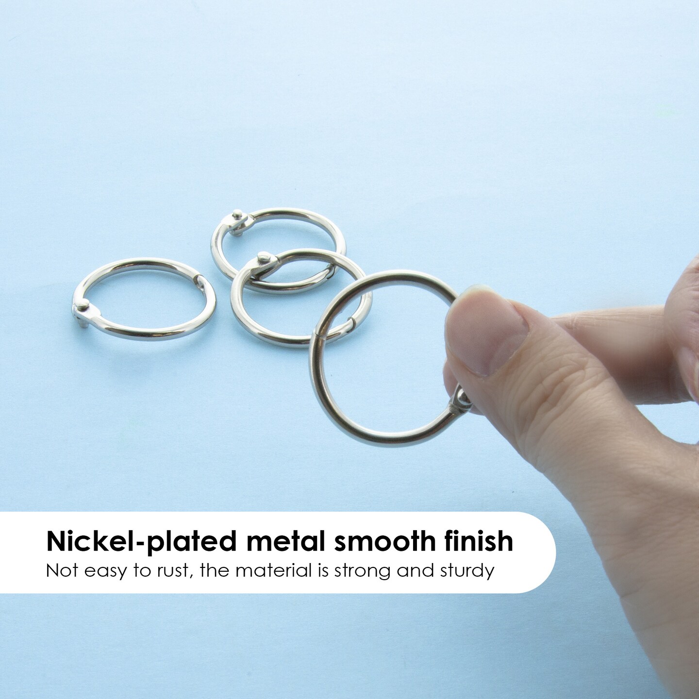 BAZIC 1&#x22; Metal Book Rings (12/Pack)