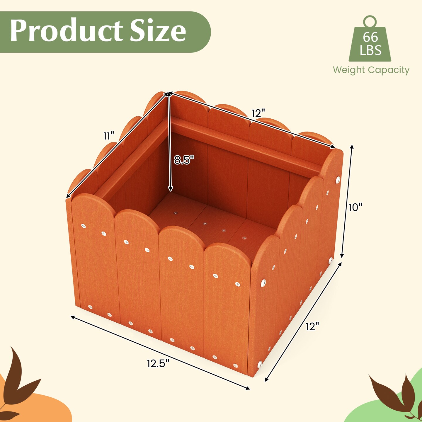 2 Pack Square Planter Box With Drainage Gaps For For Front Porch Garden Balcony