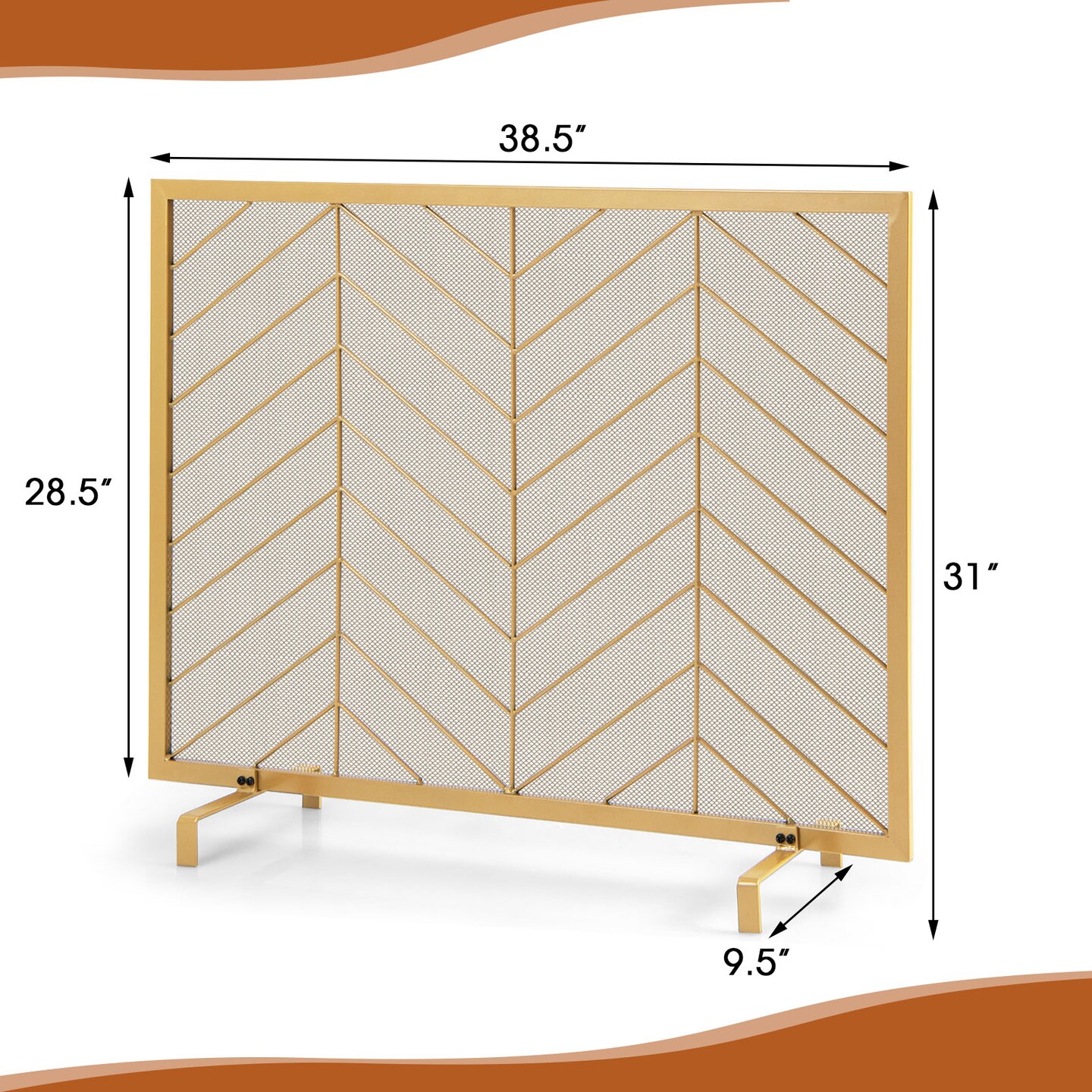 Single Panel Fireplace Screen