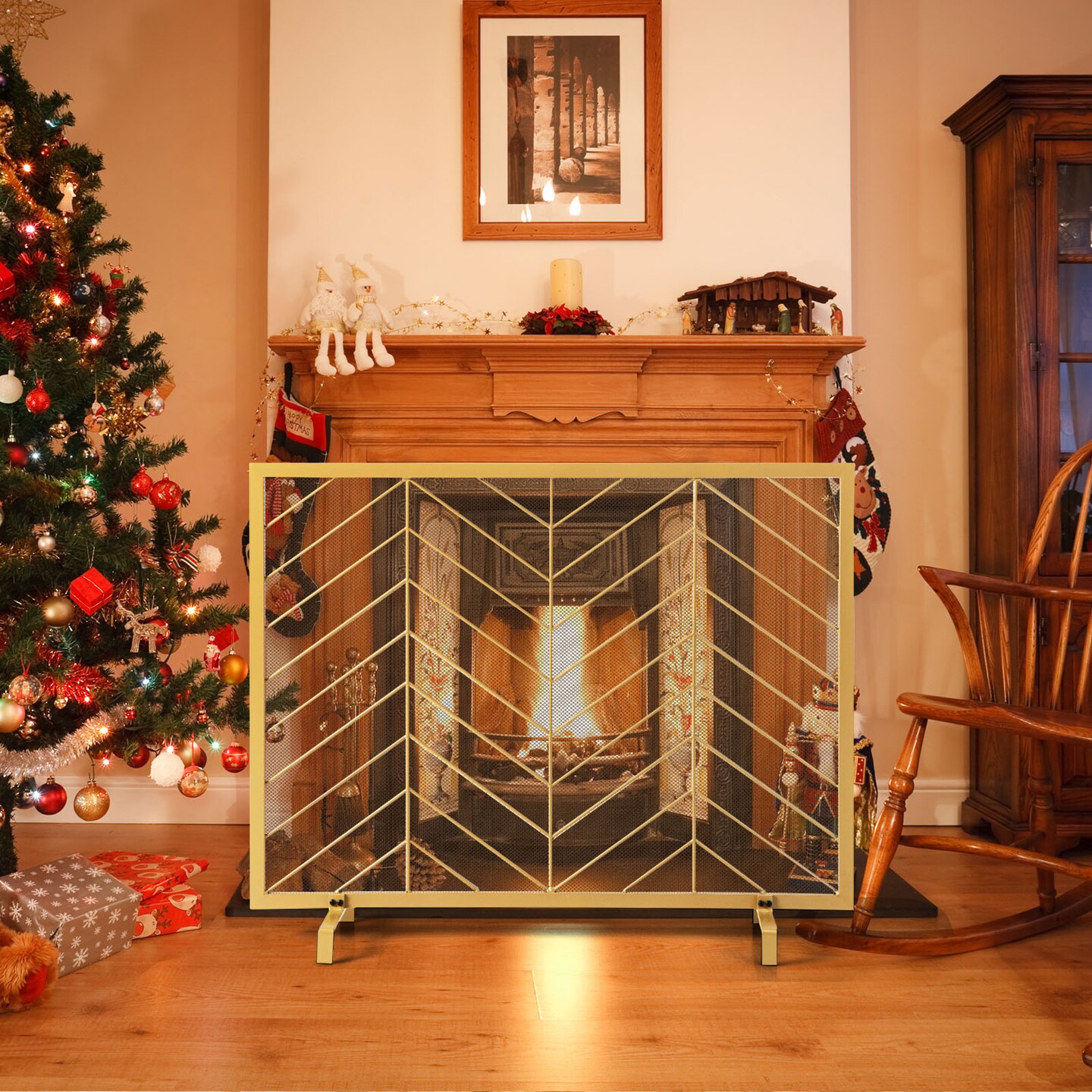 Single Panel Fireplace Screen