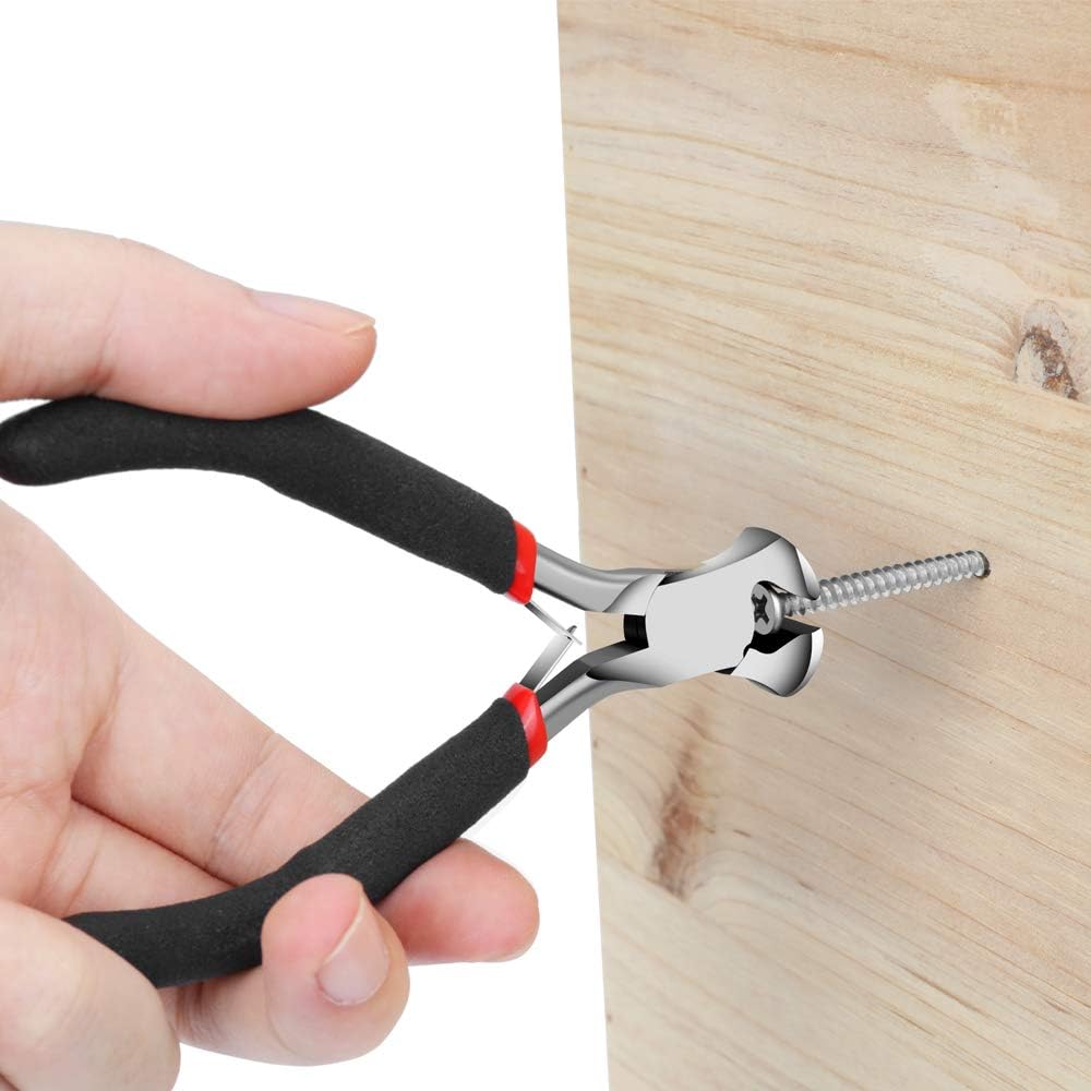End Cutting Pliers for Jewelry Making, Nail Puller Tool for Carpenter, End Nippers for Zipper Install Stops, Wire Cutting