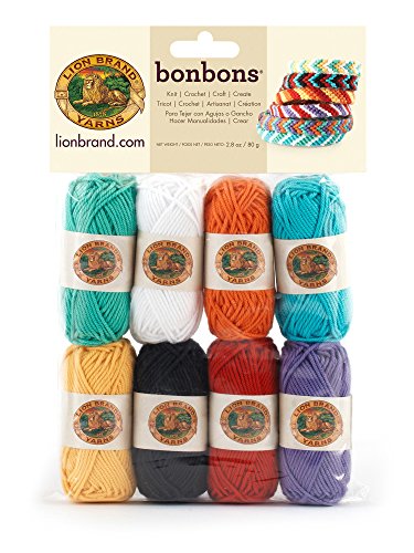 8 Pieces Lion Brand Yarn Bonbons Yarn, Beach,  28 yd/26 m