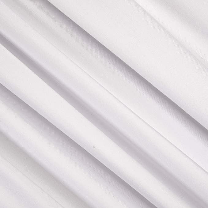 FabricLA Viscose Spandex Jersey Knit Fabric- 60" Inched Wide - 4 Way Stretch Fabric by The Yard- White PFP