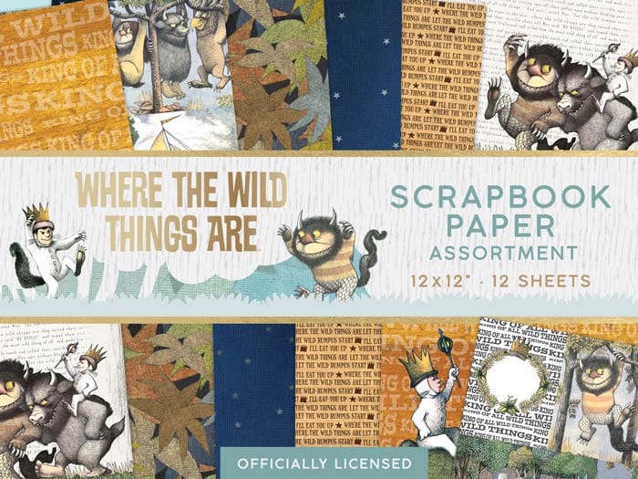 Where The Wild Things are 12&#x22; x 12&#x22; 12-Sheet Decorative Double Sided Paper Pack for Scrapbooking and Crafts