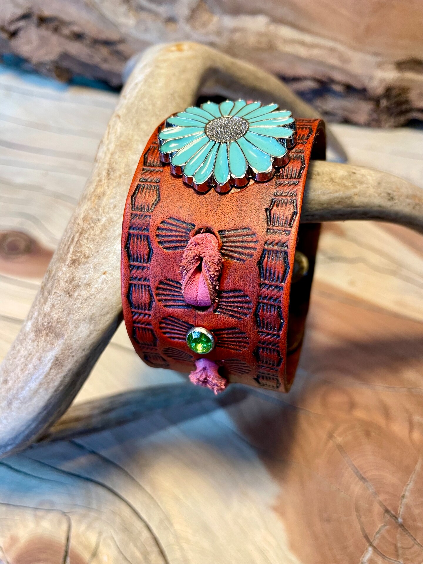 Tooled Leather Cuff Bracelet outlets