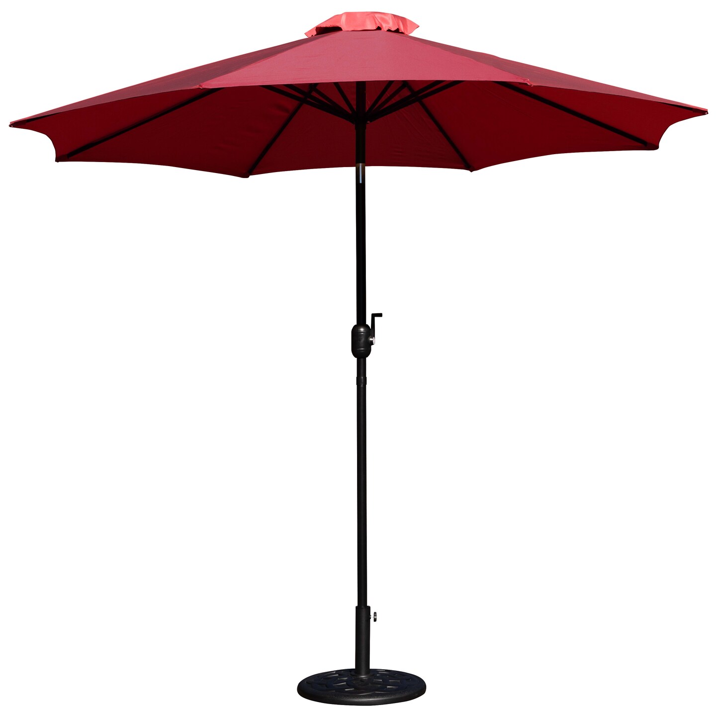 Merrick Lane Bali Patio Umbrella with Base - 9' Polyester Patio Umbrella - 30+ UV Protection - Waterproof Cement Base with 1.5" Diameter Aluminum Pole