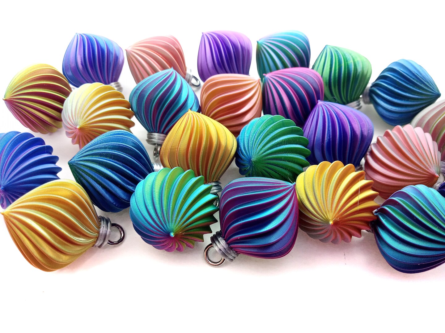 20 Multicolor Small Ornaments for Miniature Christmas Trees, Mixed Colors, about 1 inch tall, Adorabilities