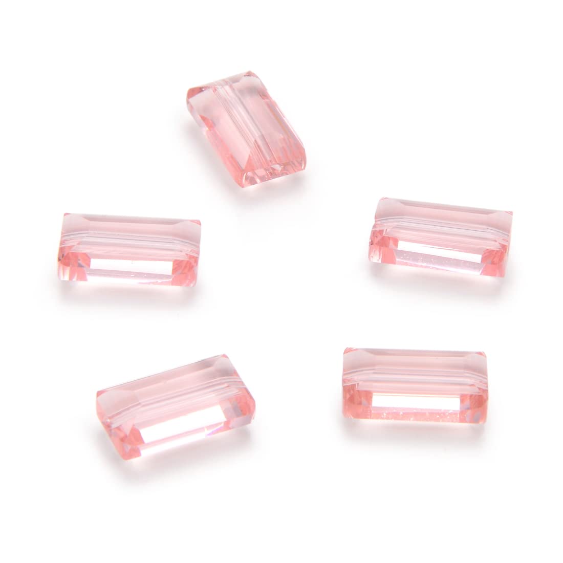 25 Pieces Adabele Austrian 14mm Faceted Loose Rectangle Crystal Beads Light Padparadscha Pink Compatible with Swarovski Crystals Preciosa 5055 SSRT1430