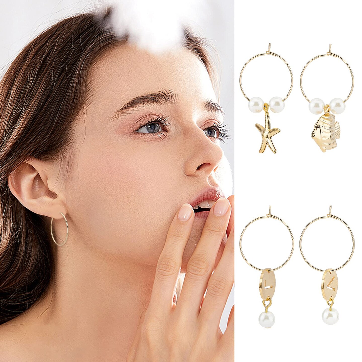 100 Pieces 20mm Hypoallergenic Stainless Steel Hoop Earring Golden Wine Glass Charm Rings 0.7mm Pin Earring Beading Hoop for Women Dangle Hoop Earrings Making
