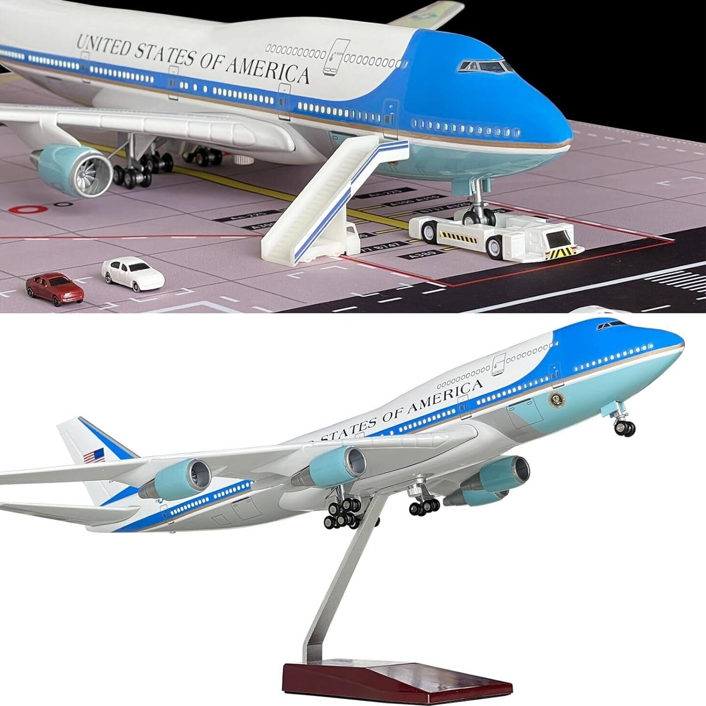 Kitcheniva 18.5&#x22; 1:150 Scale Air Force One Boeing 747 Airplane Model