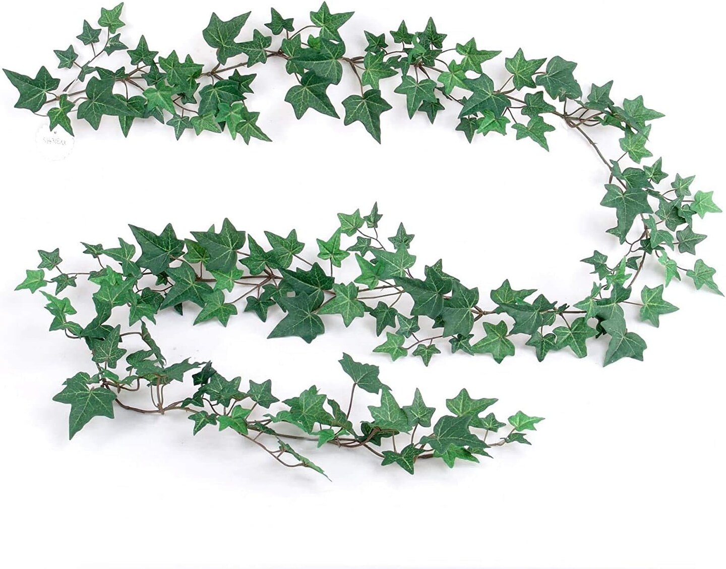 English Ivy Garland, Premium Silk Variegated Ivy 6 FT Artificial Vine Hanging Fake Plant Home, Office Decoration, (Green White), Floral Home by Artificial Flowers