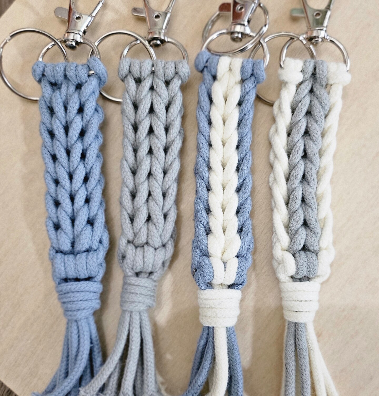 Macrame heart keychain set of selling 3