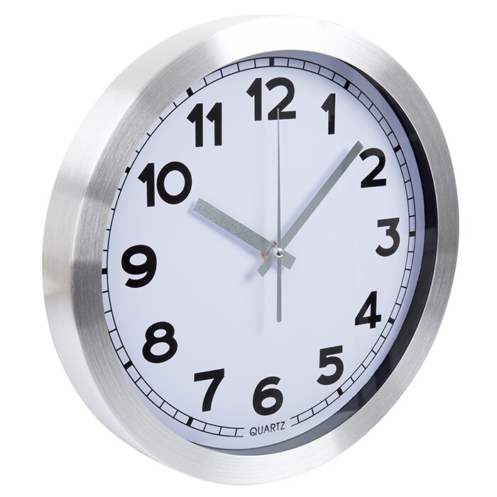 Everyday Home 12 Inch Brushed Aluminum Wall Clock Modern Decor Quartz Movement