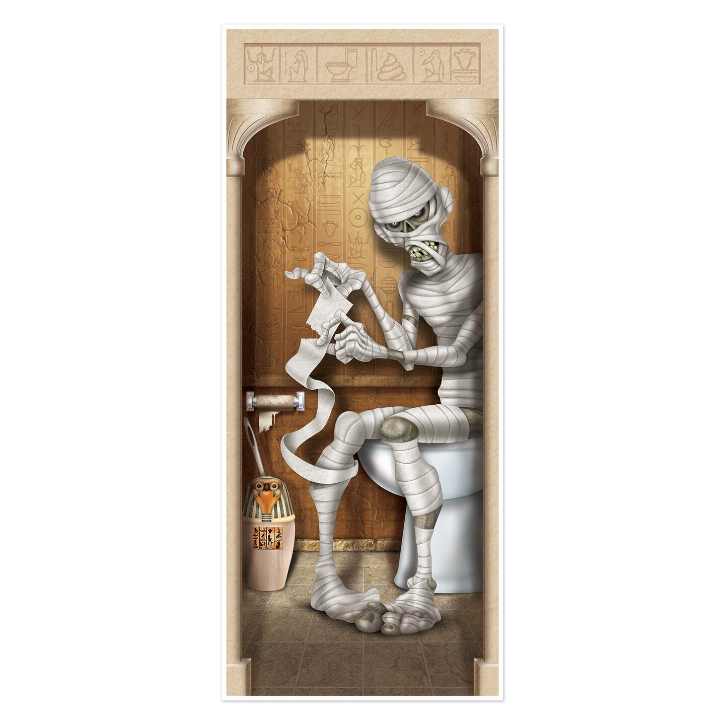 Beistle - Mummy Restroom Door Cover - 6&#x27; x 30&#x22; - 12 Pack