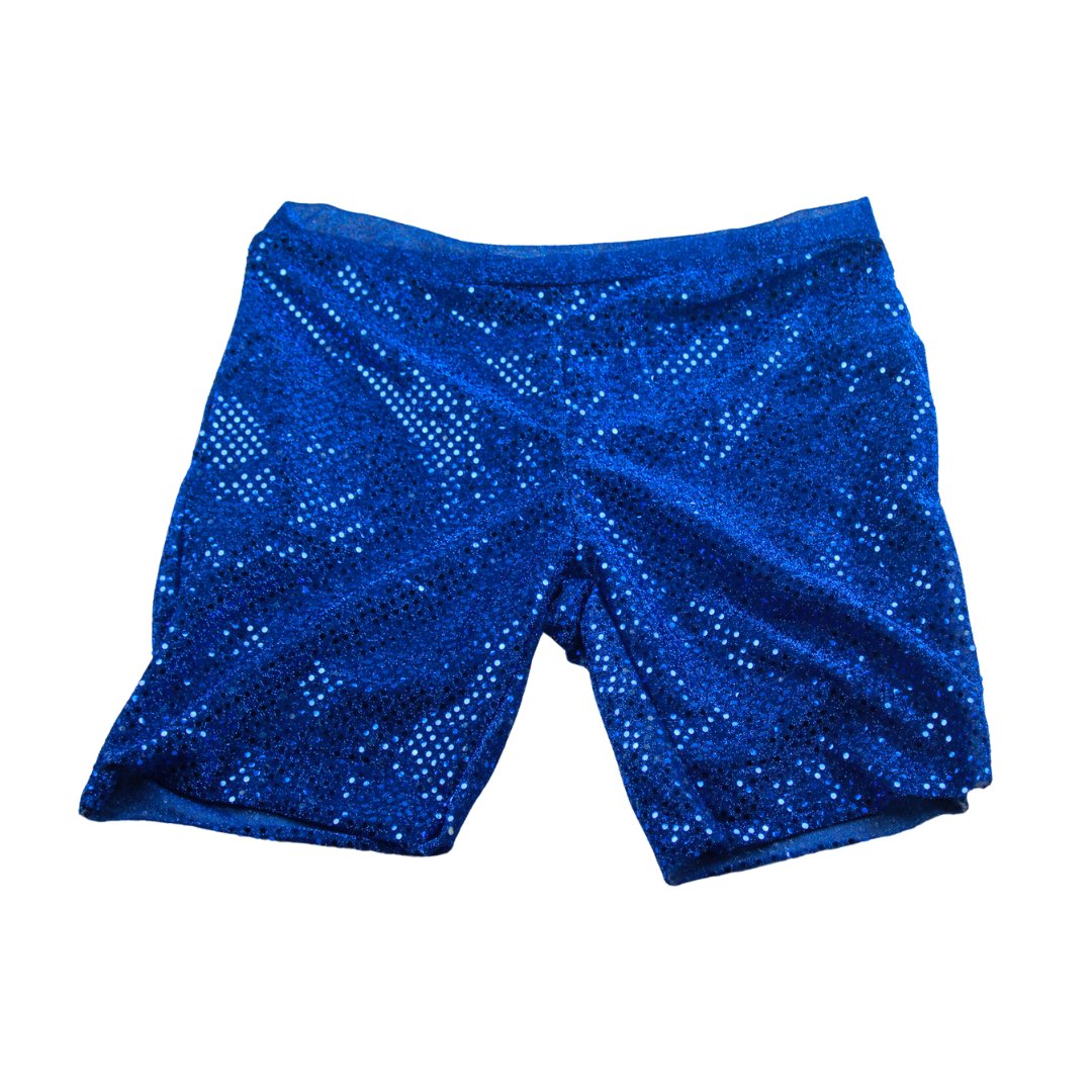 Blue Sequin Glitter Shorts with Pockets | MakerPlace by Michaels