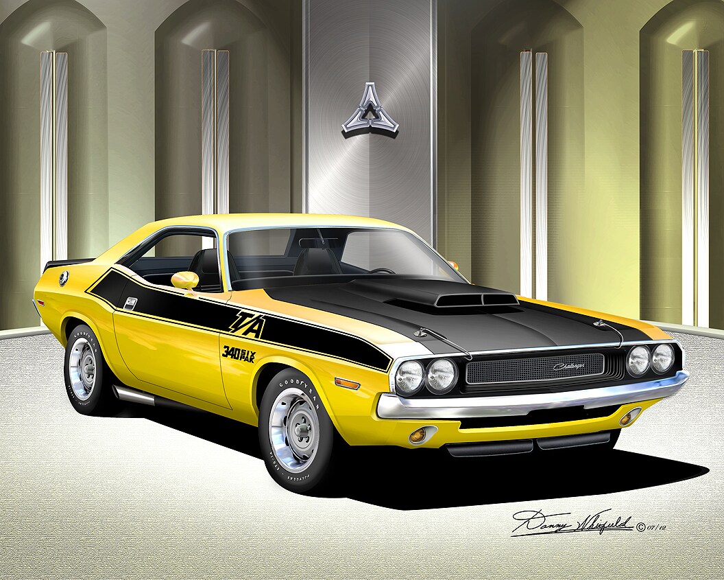 1970 Dodge Challenger TA - Top Banana Yellow - Fine Art