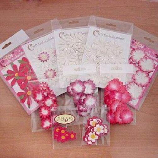 120 PCS Assorted Handmade Mulberry Paper Flowers