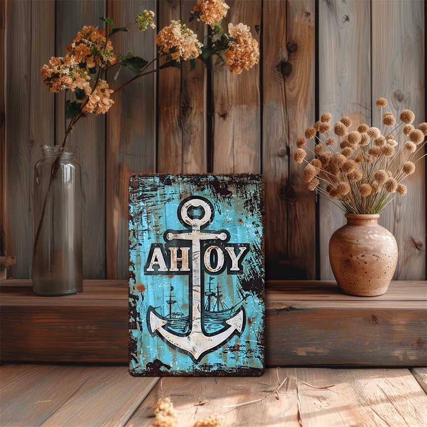 Anchor Cast Aluminum Solid Metal Personalized Sailboat Beach Plaque - Display Your Address in front of your beach house - Recycled high quality Aluminum