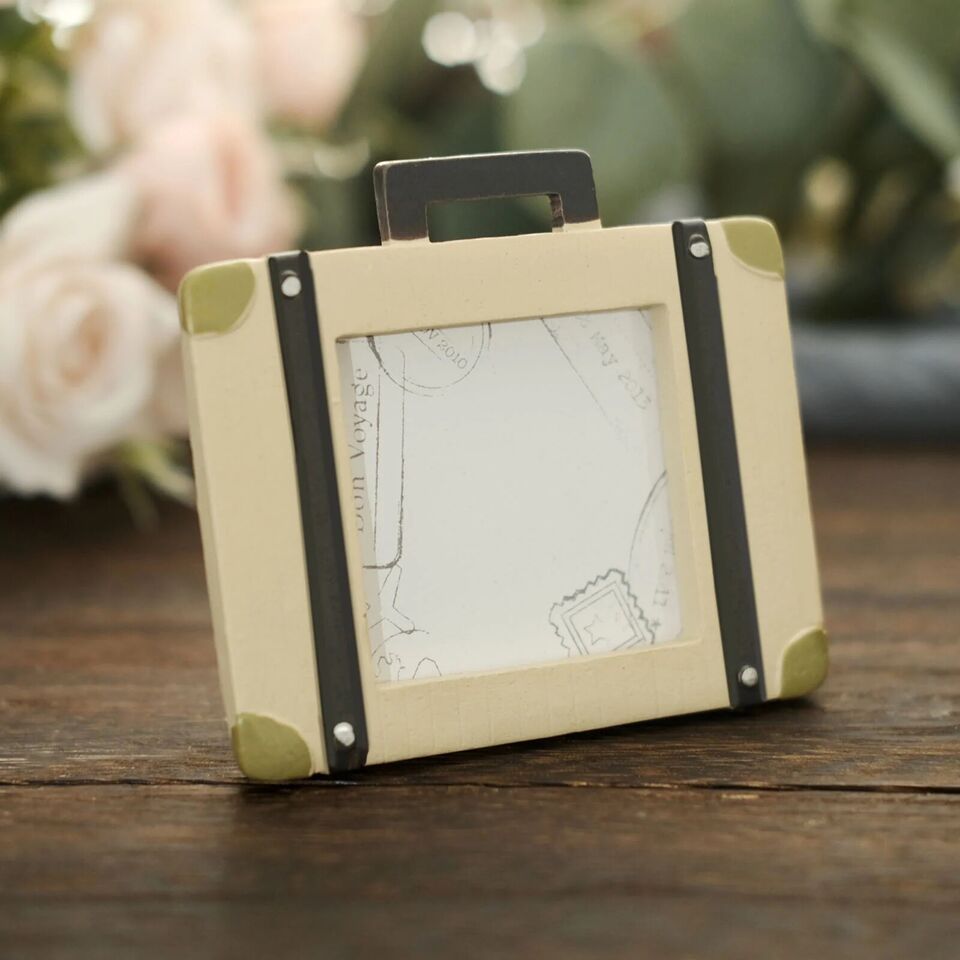 4 Natural 3&#x22; Mini Travel Suitcase PICTURE FRAMES