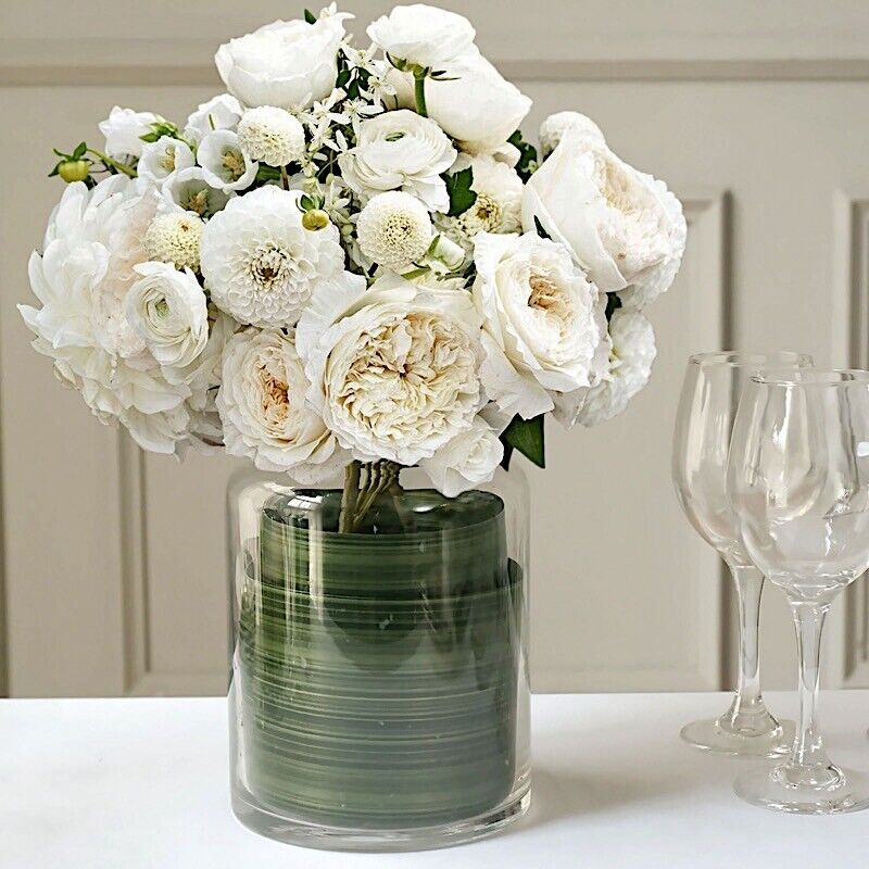 Green 50 yards 4 in Satin RIBBON Roll Two Sided Ti Leaf Pattern