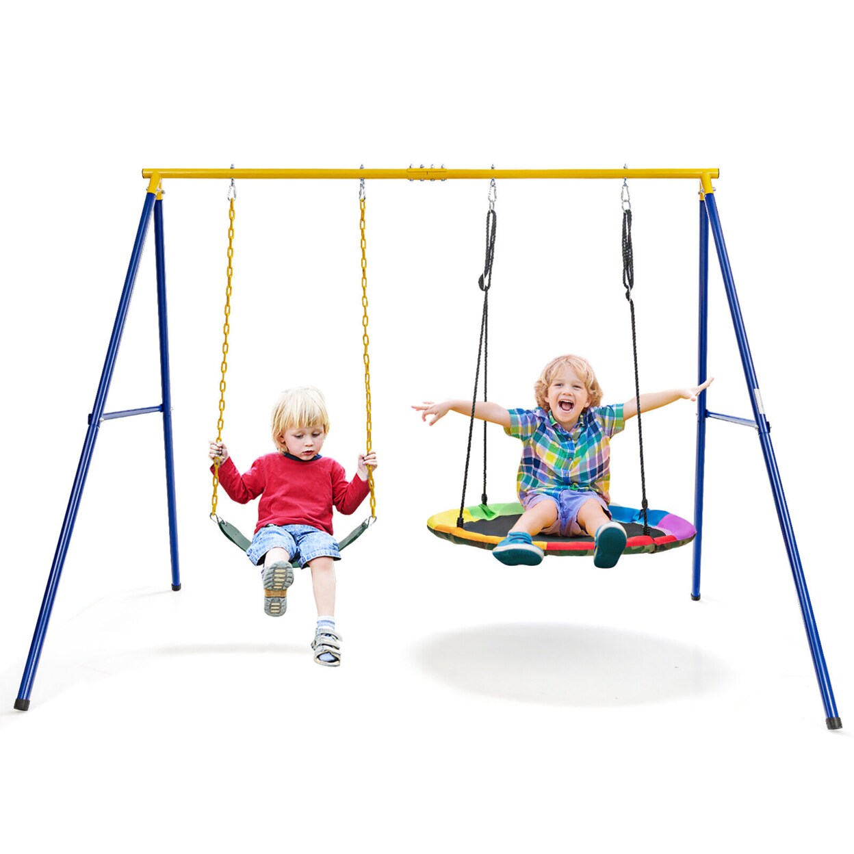 Gymax Swing Frame Stand With 2 Swing Set Swing Sets For Backyard W