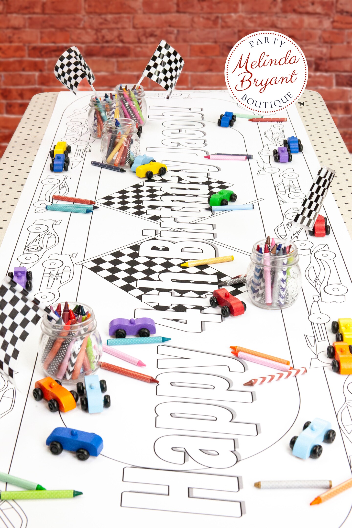 Personalized Race Cars Paper Coloring Table Runner | MakerPlace by Michaels